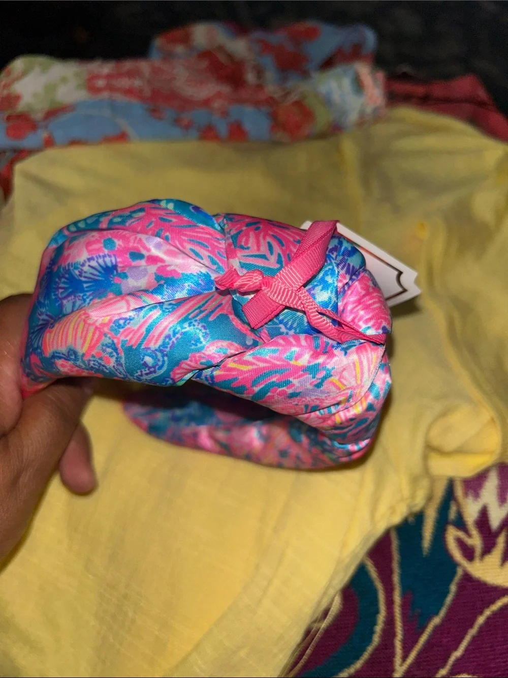 NWT Lilly Pulitzer knotted headband.  3” wide, satin fabric